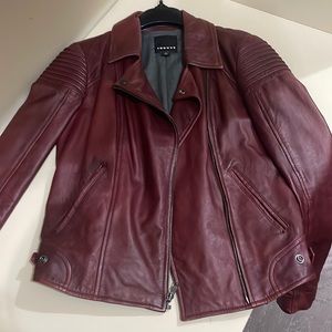 Genuine Red Leather Jacket - Trouve